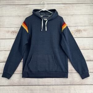 Marine Layer Navy Hoodie with Rainbow Stripes